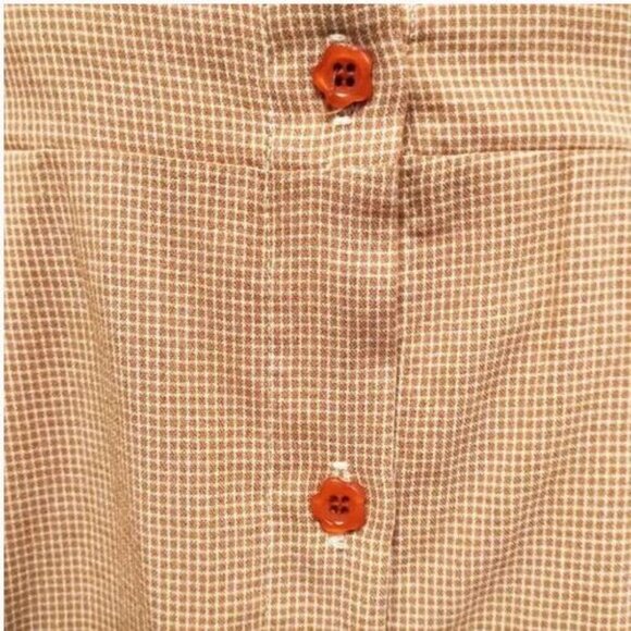 Vintage BOHO Cottagecore Long Sleeve Fit& Flare button down Gingham Shirt Dress - Picture 13 of 16